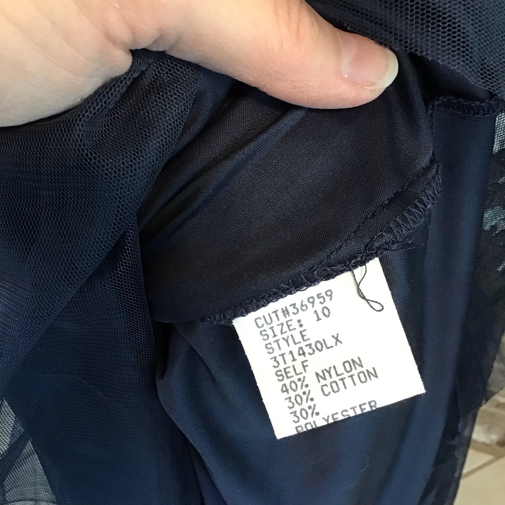 Tadashi Shoji Navy and White Lace Maxi Dress - Picture 9 of 10